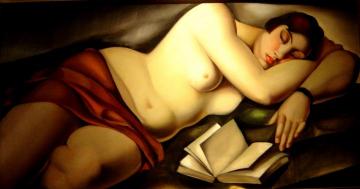 Reclining Nude Artwork by Tamara De Lempicka