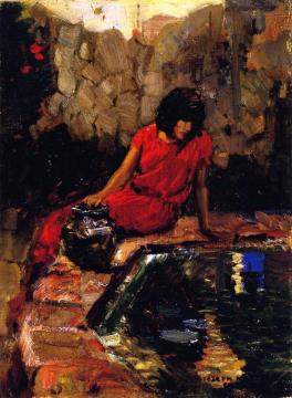 Woman At The Well Artwork by Joseph Kleitsch