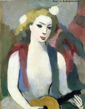 Girl with Mandolin Artwork by Marie Laurencin