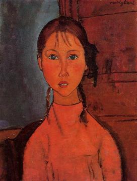 Girl with Braids Artwork by Amedeo Modigliani