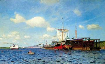Brisk wind, the Volga Artwork by Isaac Ilich Levitan