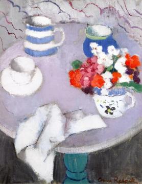Still LIfe with a Round Table Artwork by Anne Redpath
