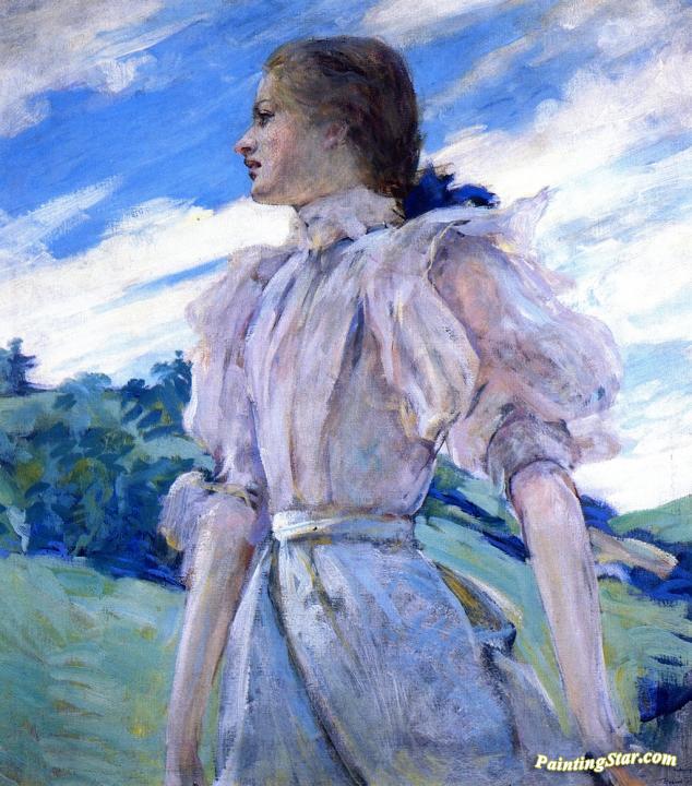 Breezy Day Artwork by Robert Lewis Reid