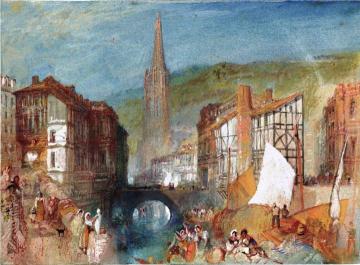 Harfleur, The Church of St-Martin Seen from the Banks of the River Lézarde Artwork by Joseph Mallord William Turner