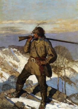 The Frontiersman [Pupular Magazine cover Illustration] Artwork by Newell Convers (N.C.) Wyeth