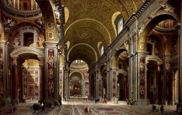 Interior Of St Peter's In Rome Artwork by Giovanni Paolo Pannini