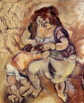 Looking for Lice Artwork by Jules Pascin