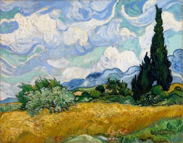 Wheat Field With Cypresses At The Haude Galline Near Eygalieres Artwork by Vincent Van Gogh