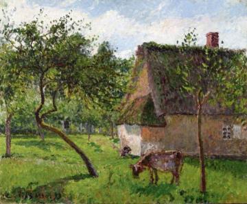 Orchard at Varengeville with Cow Artwork by Camille Pissarro