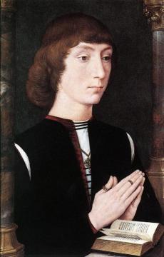 Young Man At Prayer Artwork by Hans Memling