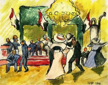 In a Tanzcafé Artwork by Hermann Max Pechstein