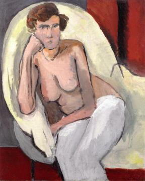 Nude Leaning on Her Elbow Artwork by Henri Matisse