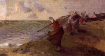 Shrimp Fisherwoman Artwork by Ferdinand du Puigaudeau