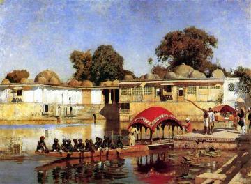 Palace And Lake At Sarket-ahmedabad, India Artwork by Edwin Lord Weeks