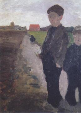 Two Boys on a Canal Artwork by Paula Modersohn-Becker