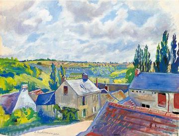 The Rooftops. France Artwork by Zinaida Serebriakova