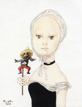Girl with a Mexican Doll Artwork by Tsuguharu Foujita