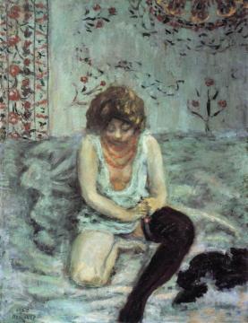 Woman with Black Stockings Artwork by Pierre Bonnard
