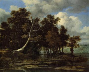 Oaks At A Lake With Water Lilies Artwork by Jacob van Ruisdael
