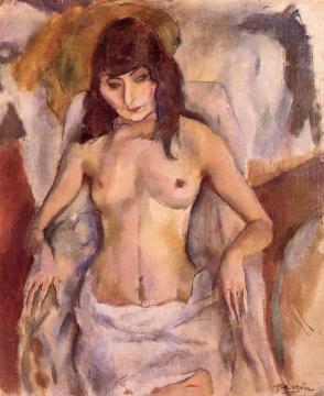 Nude in an Armchair Artwork by Jules Pascin