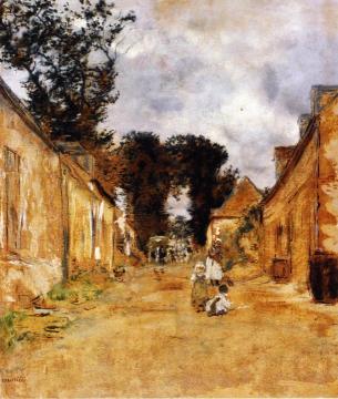 Street in a Rural Village Artwork by Jean-François Raffaëlli