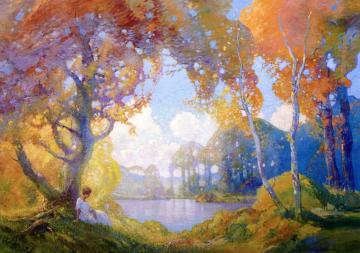 Oliver Hotel Summer Fall Landscape Artwork by Georges Ames Aldrich