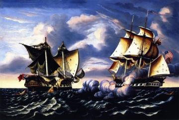 Capture of H.B.M. Frigate Macedonian by U.S.S. Frigate United States Artwork by Thomas Chambers