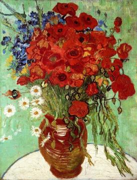 Red Poppies And Daisies Artwork by Vincent Van Gogh