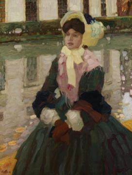 Portrait Of Veronika Kirmair In Schleissheimer Garten Artwork by Leo Putz