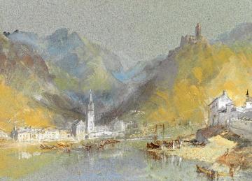 On the Mosel, Bernkastel, Kues and The Landshut, Germany Artwork by Joseph Mallord William Turner