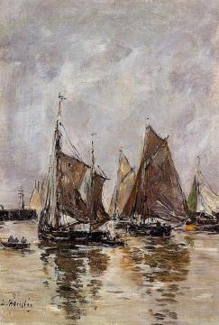 Trouville, Sardine Boats Getting Underway Artwork by Eugène-Louis Boudin