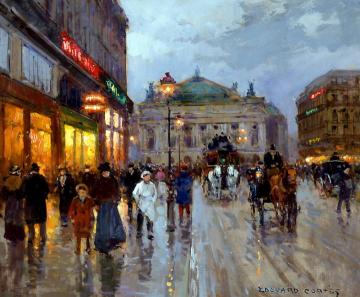 Le Place de l'Opera Artwork by Edouard Léon Cortes