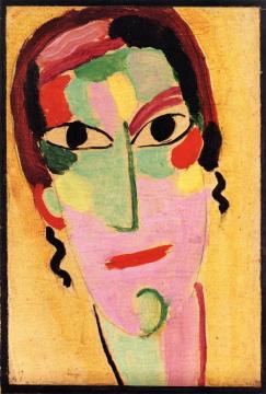 Mystical Head: Fully Awake Artwork by Alexej Jawlensky
