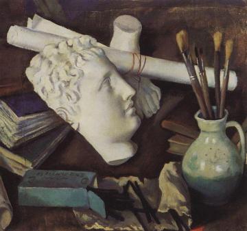 Still Life with Attributes of the Arts Artwork by Zinaida Serebriakova