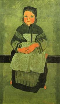 Little Breton Girl Seated Artwork by Paul Serusier