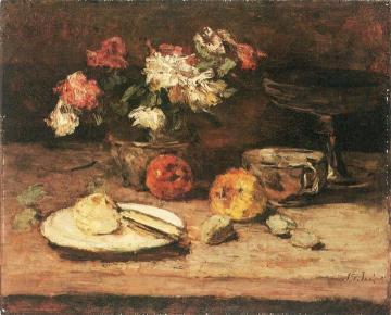 Flowers and Apples Artwork by Carl Eduard Schuch