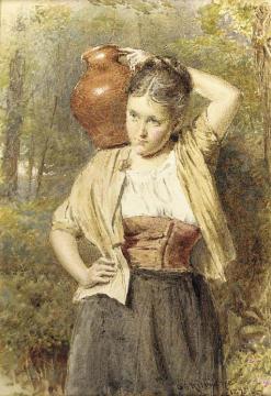 Returning from the Well Artwork by George Goodwin Kilburne