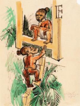 Treehouse Artwork by Hermann Max Pechstein