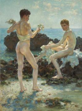 Under the Western Sun Artwork by Henry Scott Tuke