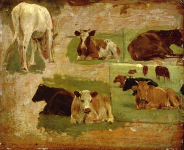 Study of Cattle Artwork by Eugène-Louis Boudin