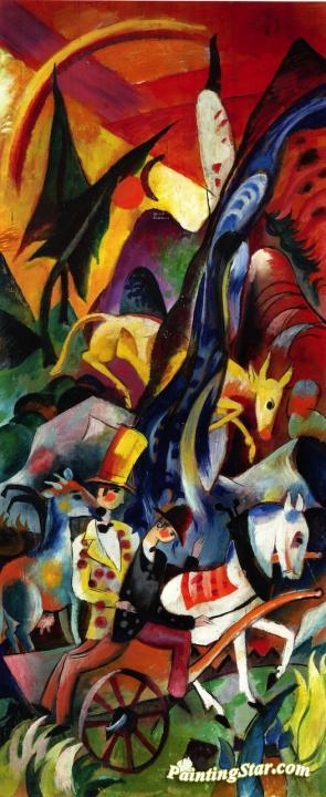 Barvarian Landscape With Wagon Artwork by Heinrich Campendonk