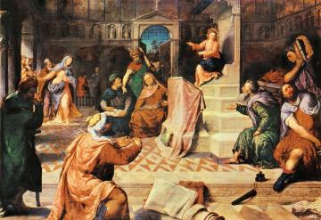 Christ Disputing In The Temple Artwork by Paris Bordone