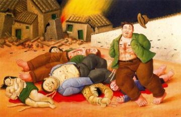 Massacre In Colombia Artwork by Fernando Botero