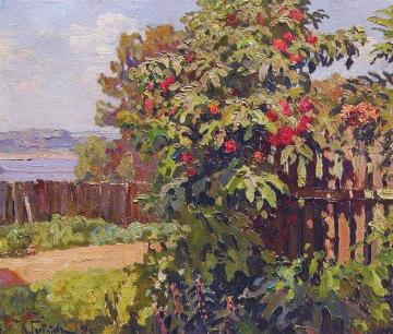 Landscape with a Fence Artwork by Konstantin Gorbatov