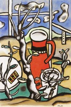 Still Life with Red Pitcher Artwork by Fernand Léger