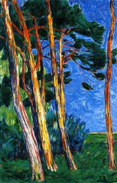 Group of Pines Artwork by Christian Rohlfs