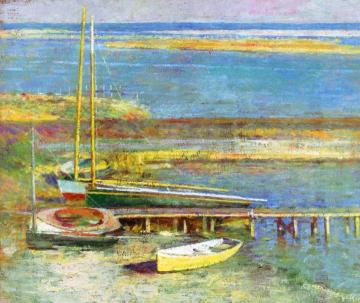 Boats at a Landing Artwork by Theodore Robinson