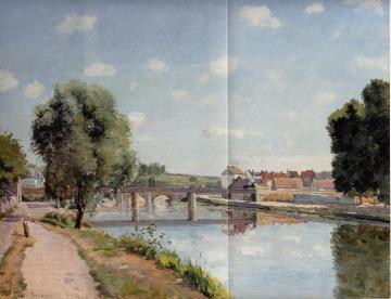 The Railroad Bridge at Pontoise Artwork by Camille Pissarro