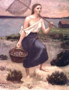 The Fisherwoman Artwork by Pierre Puvis de Chavannes