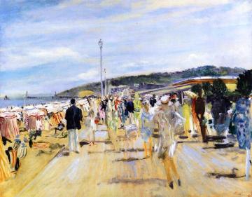 Deauville, the Boardwalk Artwork by Lucien Adrion